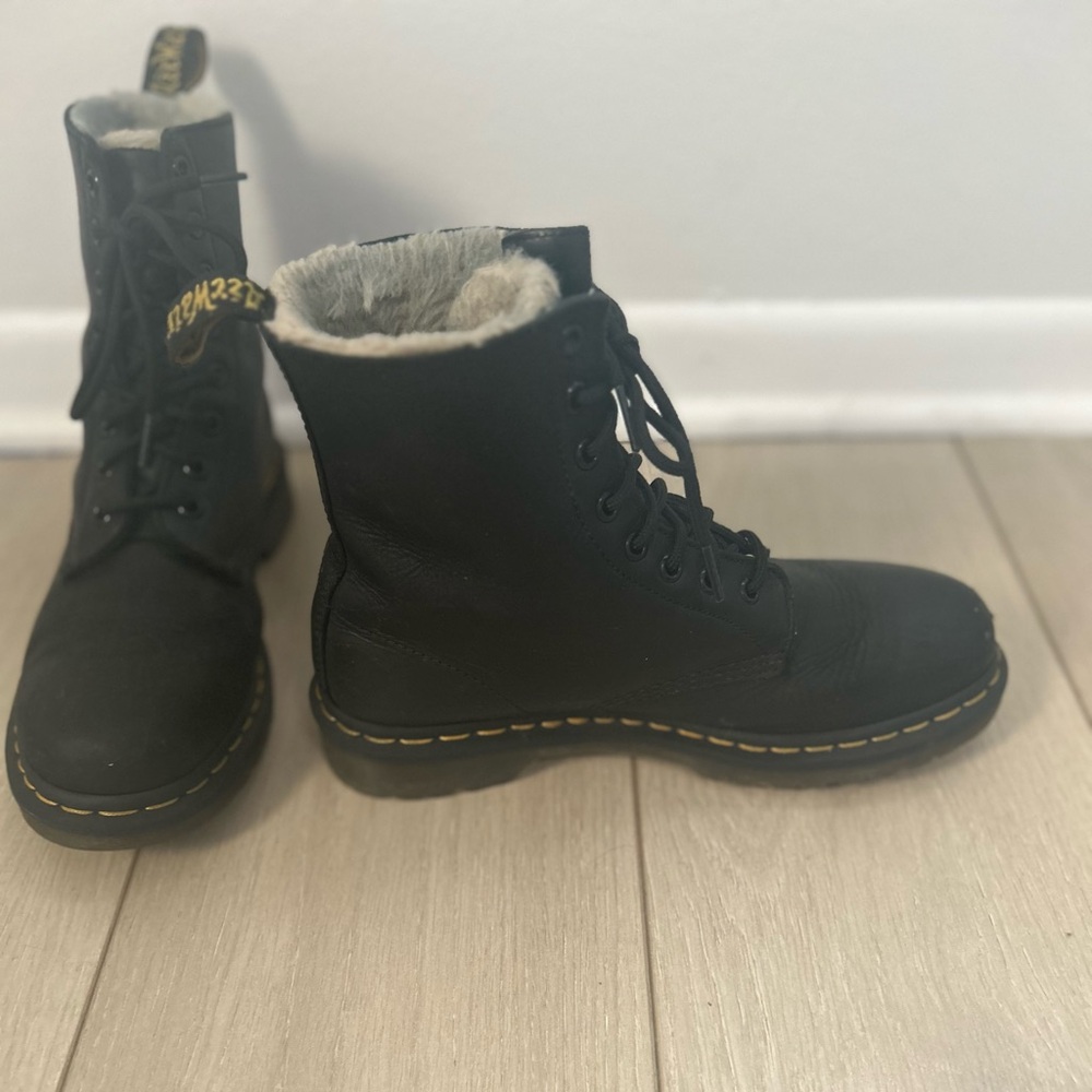 Dr. Martens 1460 Women's Faux Fur Lined Lace Up Boots - Picture 2 of 7